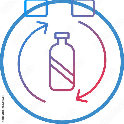 Plastic Recycle Line Icon Style