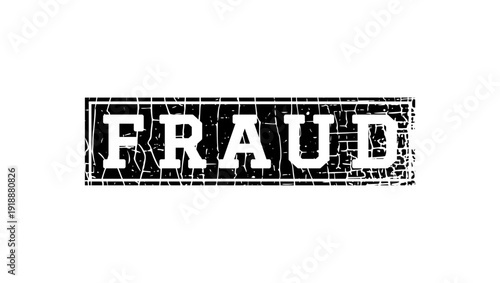 Fraud stamp, black isolated silhouette