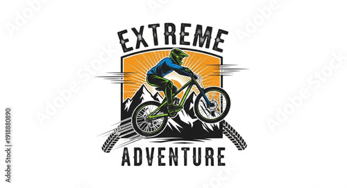 Mountain Biker Extreme Adventure Logo.
