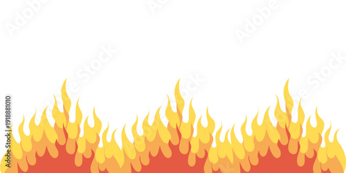 A flat vector illustration of a flame, isolated on a white background. Perfect for design projects or concepts related to heat, energy, warnings, and fire.