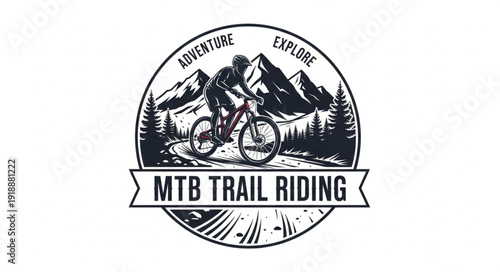 Mountain Bike Trail Riding Logo.