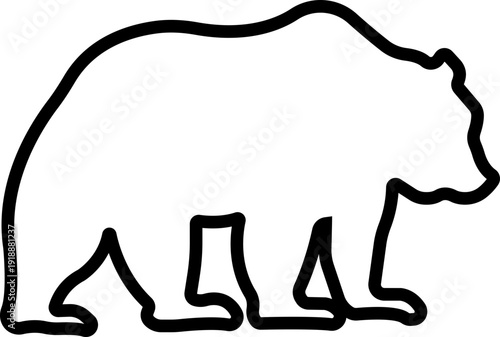 Bear icon in line style featuring grizzly, ursus, wildlife, animal silhouette and predator synonym elements for nature design, forest logo branding and graphic use