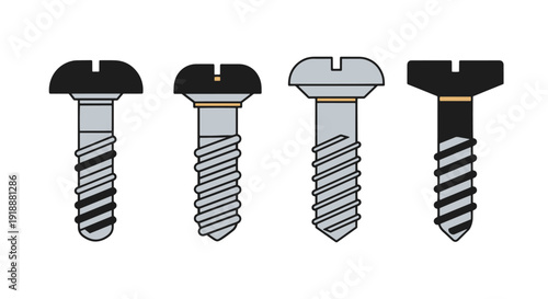 Screws Line art color simple design dynamic abstract creative vector