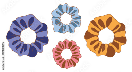Scrunchie Line art creative bold tone vector