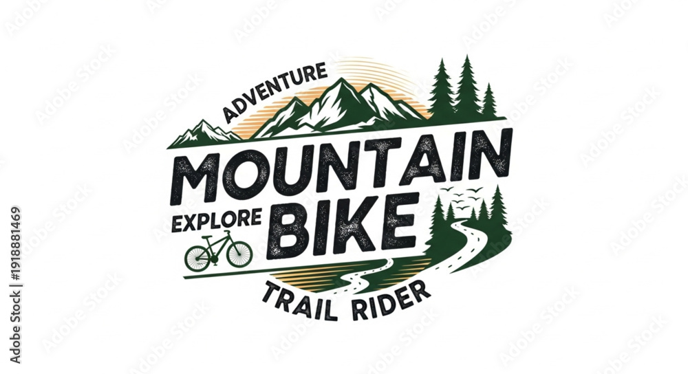 Obraz premium Mountain Bike Trail Riding Logo.