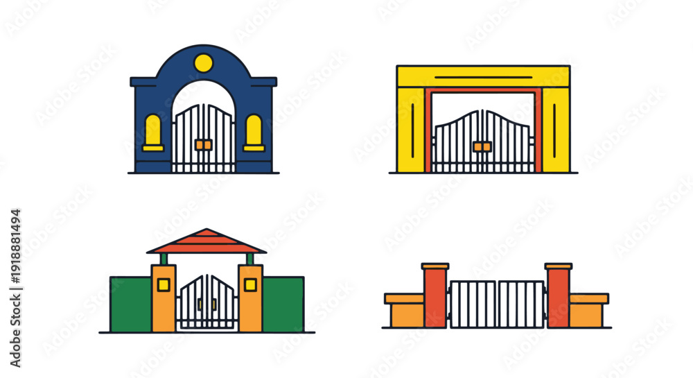 Obraz premium School Gate Line art creative abstract vector