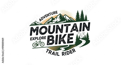 Mountain Bike Trail Riding Logo.