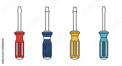 Screwdriver Line art colorful digital illustration abstract dynamic color vector