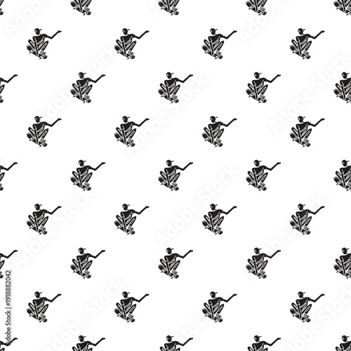 Skateboarder pattern illustration for extreme urban sport background
