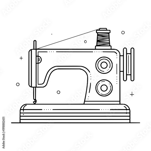 Sewing Machine Line Art Illustration