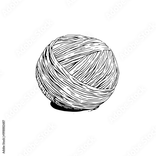 Ball of Yarn Isolated on White Background