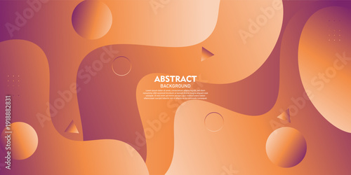 Purple and orange abstract gradient background. Simple and trendy wave-shaped banner design pattern. Vector eps10