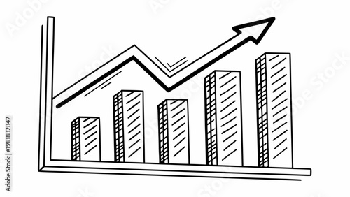 A graph showing an upward trend in business statistics and financial growth