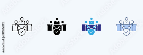 Meeting Multiple Icon Illustration Vector