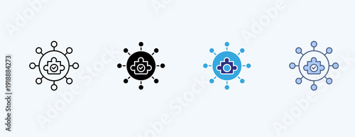 Network Multiple Icon Illustration Vector