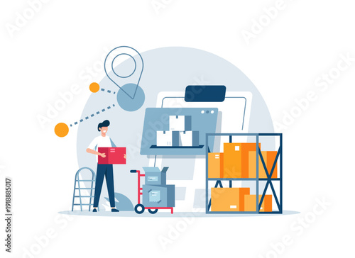 Delivery and international comunication,Delivery service,Goods order in the internet. Express logistic concept