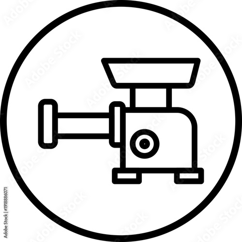 Meat Grinder line icon style