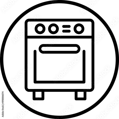 Oven line icon style