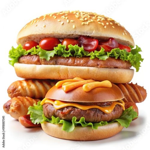 hamburger isolated on White background