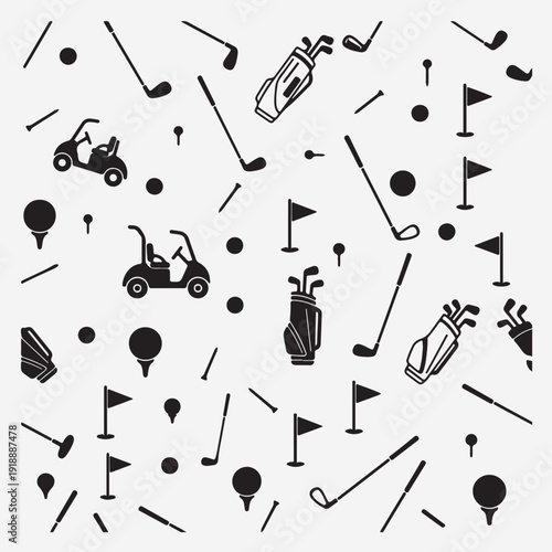 Golf equipment pattern, luxury sports background, golf club illustration, country club wallpaper, hand drawn golf sketches, outdoor hobby design, professional golf pattern
