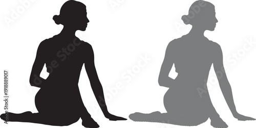 Elegant Woman Silhouette Shadow Pose