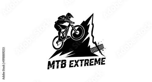 Mountain Biker Extreme Downhill Ride.
