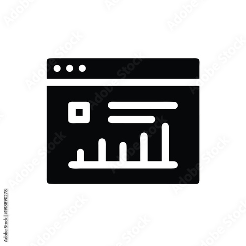 Web analytics dashboard and chart representation icons Vector illustration