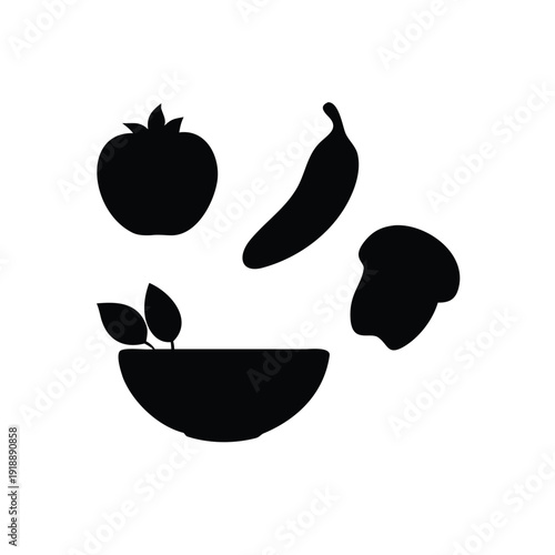 Healthy food pack with vegetables fruits and organic nutrition icons On white Background Vector illustration