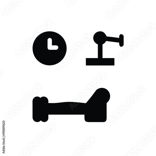Modern gym workout equipment and fitness training icons On white Background Vector illustration