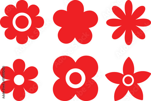 set of flower icons flower,bloom,petal,black and white,minimalist,simple,icon,symbol,monochrome