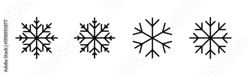 Collection of snowflake icons symbolizing winter weather and cold