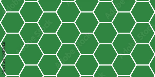 Seamless pattern with hexagons. Green background. Vector.