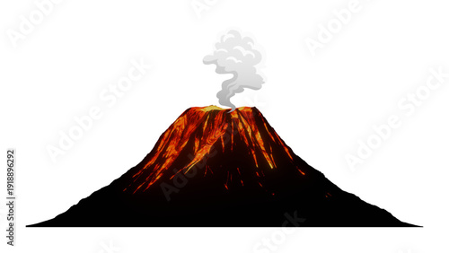 Realistic Erupting Volcano with Lava and Smoke