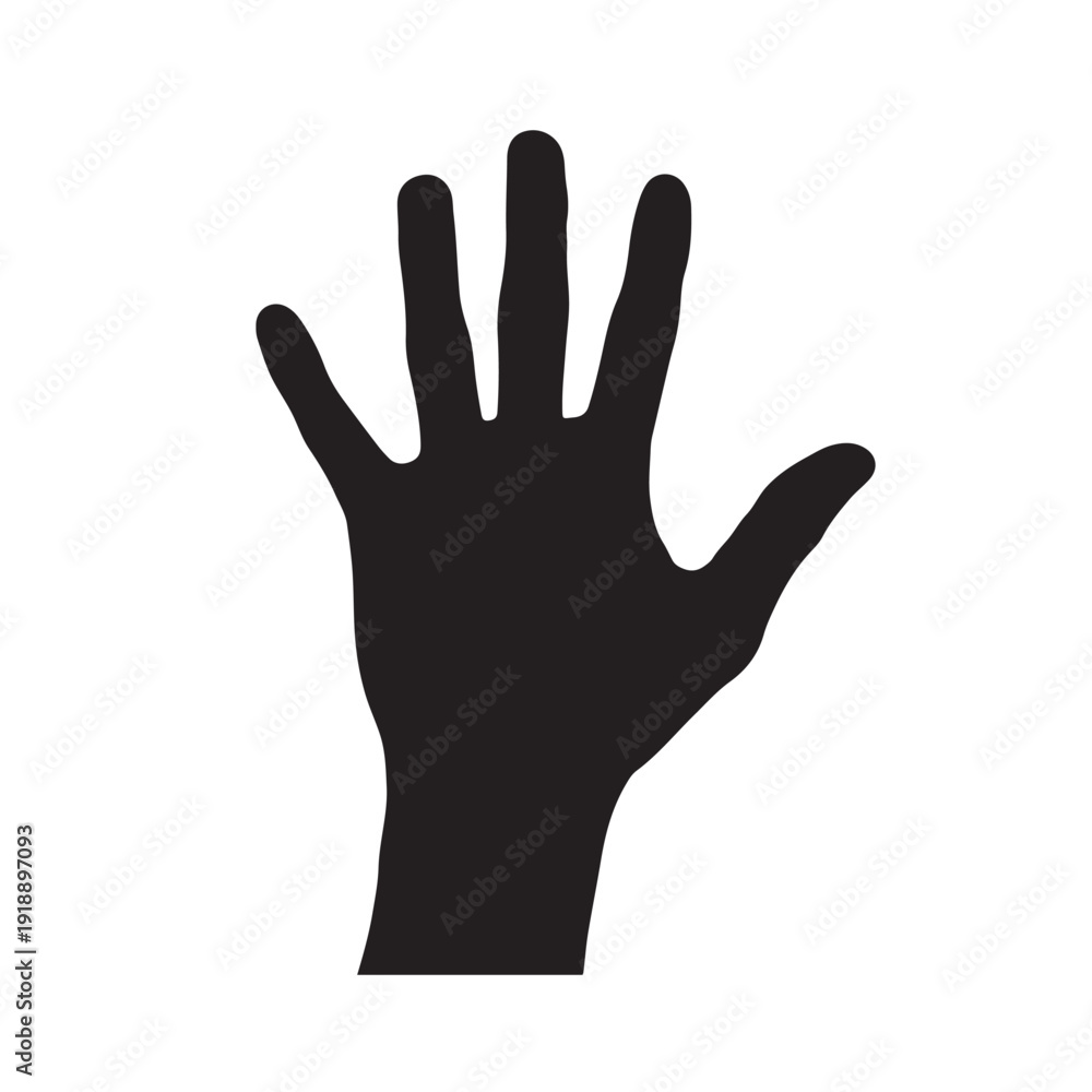 Obraz premium Open Hand Silhouette Icon.