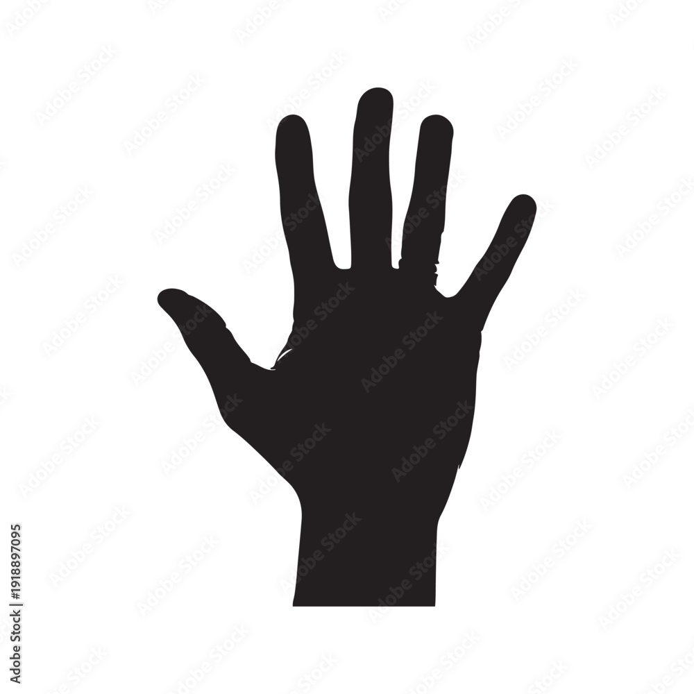 Fototapeta premium Open Hand Silhouette Icon.