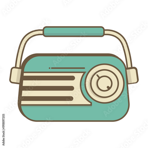 Vintage Portable Radio Illustration