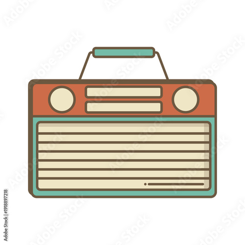Retro Portable Radio Illustration