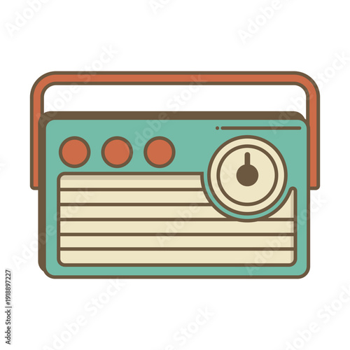 Vintage Portable Radio Illustration