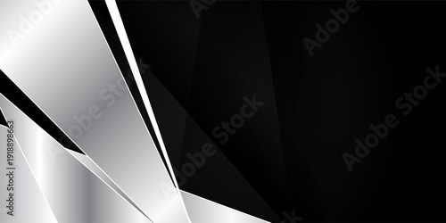 Abstract black and silver curves with silver lines on dark steel mesh background. with free space for design. modern technology innovation concept background