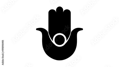 Hamsa -Jewish Passover ,black isolated silhouette