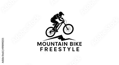 Mountain Biker Performing Freestyle Tricks.