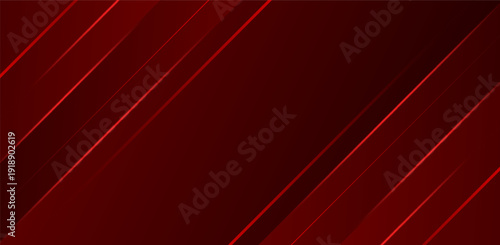 Dynamic red diagonal lines and abstract shapes in a modern design element viewed from a straight-on perspective