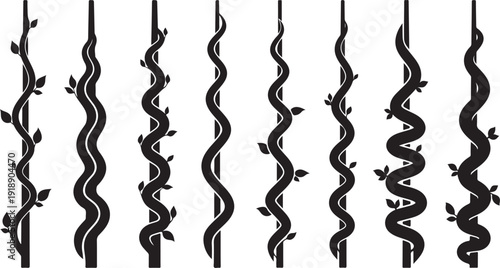 Various black silhouettes of hands and people on white