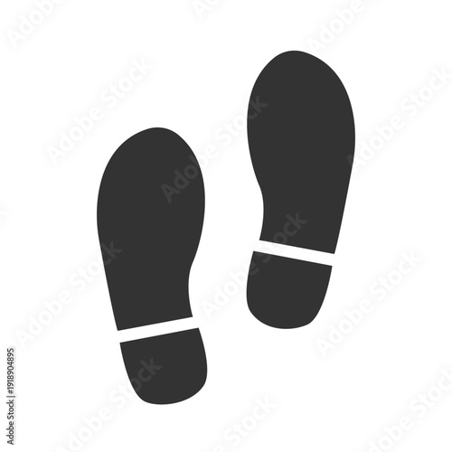 Human Footsteps Silhouette Walking Track Symbol Illustration