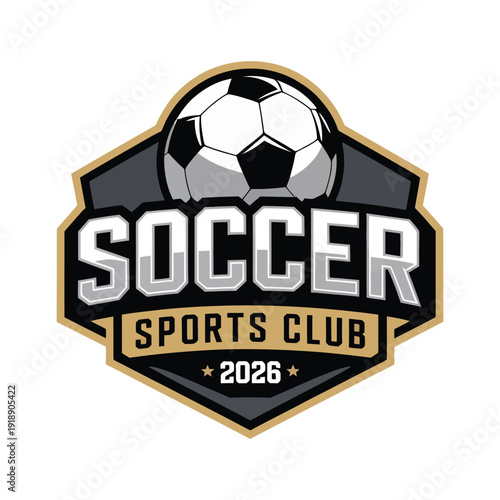 Soccer Football Badge Logo Design Templates, vector illustrations for sports team identity, club emblems
