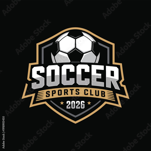 Soccer Football Badge Logo Design Templates, vector illustrations for sports team identity, club emblems