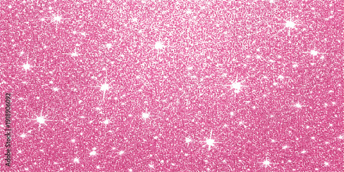 Pink glittery background with stars and bokeh effect