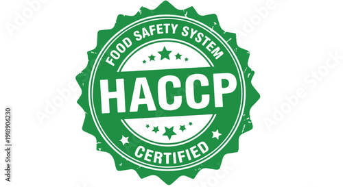 HACCP Food Safety System Certified Green Stamp Icon