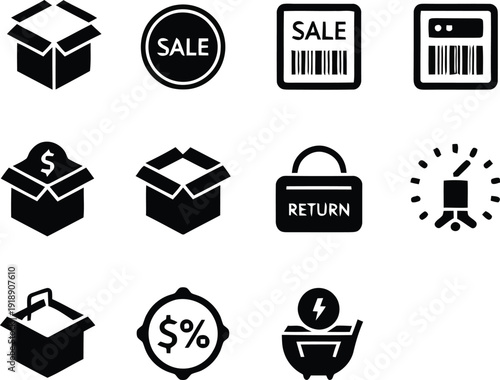 Set of 10 e-commerce icons vector