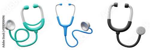 3D Stethoscope medical icon for healthcare presentation and hospital content symbol isolated for health industry use content element design
